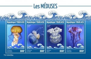 TOGO - 2019 - Jellyfish - Perf 4v Sheet - Mint Never Hinged