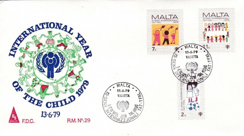 Malta 1979 Year of the Child FDC Valletta Cancel Unaddressed enclosed VGC