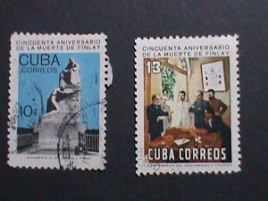 ​CUBA -1965 VERY OLD STAMPS-CARLOS J. FINLAY, DISCOVERED TRANMISSION-USED VF