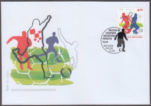 CROATIA Sc # 841 FDC - CROATIA PARTICIPATES in 2012 EUROPEAN SOCCER CHAMPIONSHIP