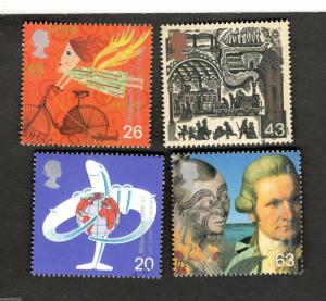 Great Britain SC #1843-46  Millennium 1999 Linking the Nation Jet Travel Θ used