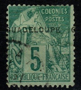 Guadeloupe #17 F-VF Used  CV $7.25  (X1682)