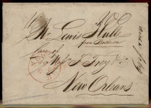 England Britain 1838 New Orleans NYC USA Transatlantic Stampless Cover 77682