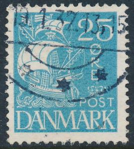 Denmark Scott 194 (AFA 171), 25ø blue Caravel type, F-VF U