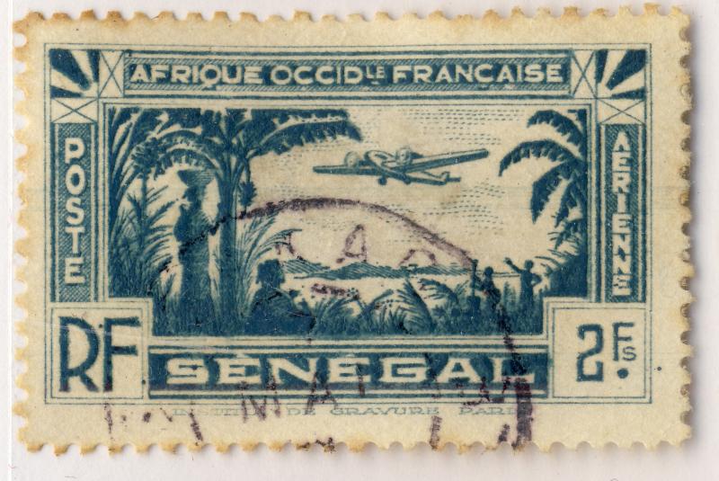 SENEGAL - 1935 - YV.PA5/MI.153 2fr Blue - VF Used