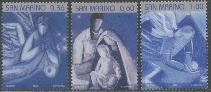 SAN MARINO Sc#1772-1774 2008 Christmas Nativity Complete Set OG Mint NH