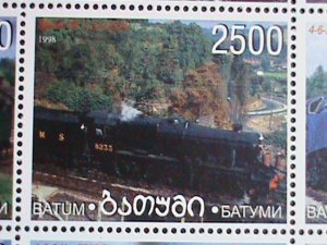 RUSSIA-BATUM STAMPS-1998-WORLD FAMOUS TRAINS MNH FULL SHEET VERY FINE