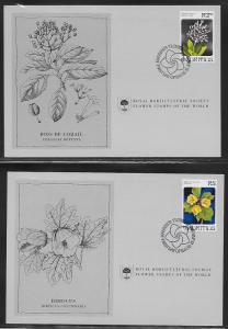 Mauritius 511-14 Flowers Unaddressed Cards FDC