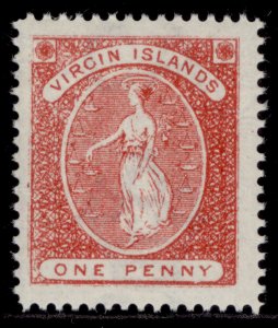 BRITISH VIRGIN ISLANDS QV SG33, 1d rose-red, NH MINT.