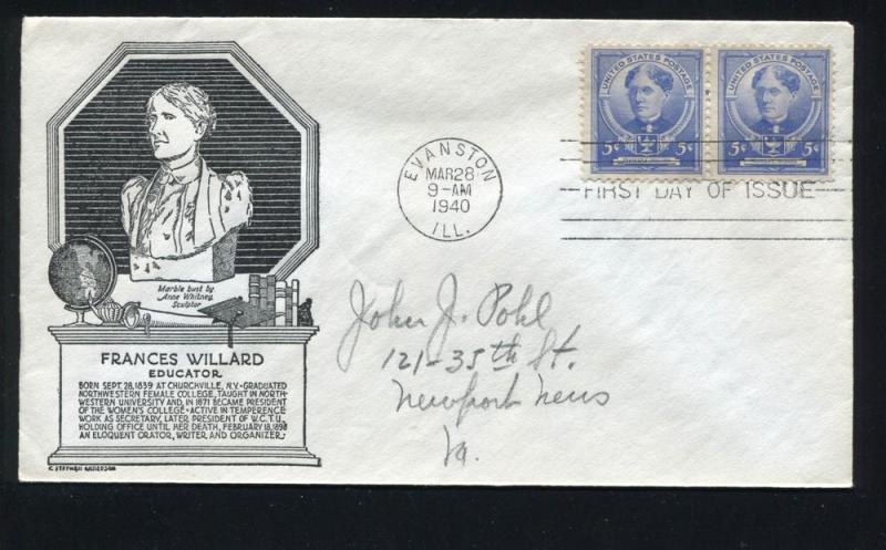 US 872 ADDR Frances Willard Famous American Anderson