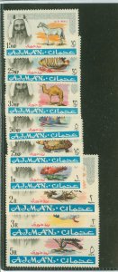 Ajman #C1-C9  Single (Complete Set) (Fauna)