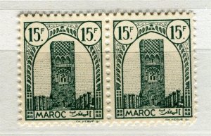 FRENCH MAROC; 1943 Hassan Tower Rabat issue MINT MNH unmounted 15Fr. PAIR