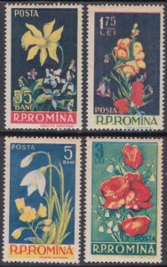 ROMANIA Sc# 1112-5 CPL MNH - VARIOUS FLOWERS