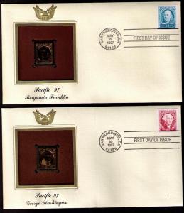 US Sc# 3139 - 3140 USED FVF Set2 x FDC w/ Gold Replica 