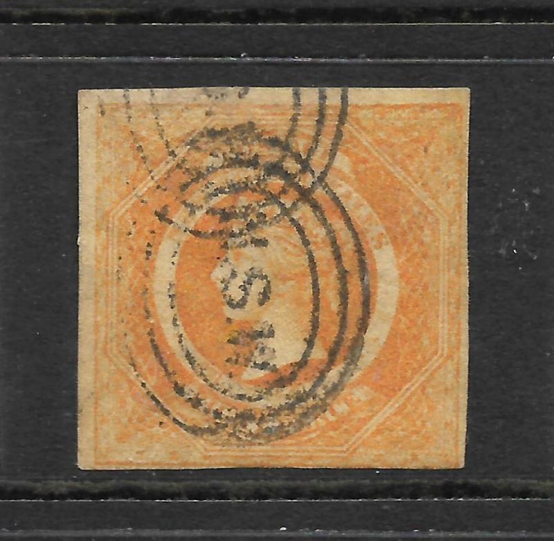 NEW SOUTH WALES 1854-59    8d  DULL YELLOW ORANGE  QV   FU    SG 98