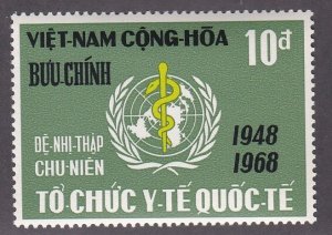 Viet Nam (South) # 326, WHO 20th Anniversary, Mint LH, 1/3 Cat