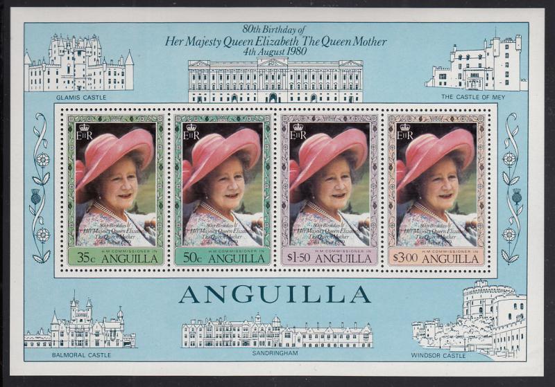 Anguilla MNH  Scott #397a Souvenir sheet Queen Mother´s 80th Birthday