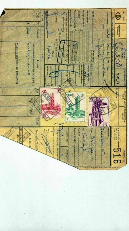 Belgium 1960s Railway Parcel Revenue Documents x 27 (ZZ1522