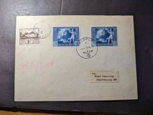 1944 Germany British Channel Islands Feldpost Cover Jersey CI to Hamburg Germany