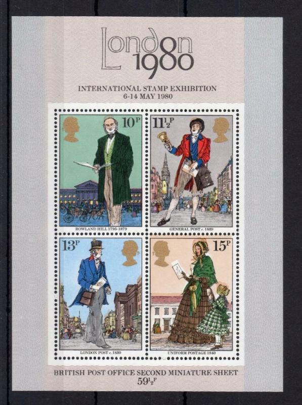 ROWLAND HILL MINIATURE SHEET UNMOUNTED MINT + COLOUR SHIFT