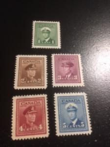 Canada sc 249,250,252,254,255 MH