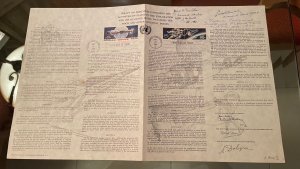 UNITED NATIONS SPACE TREATY BROCHURE SIGNED TOMBAUCH, VAN ALLEN & KOHOUTEK