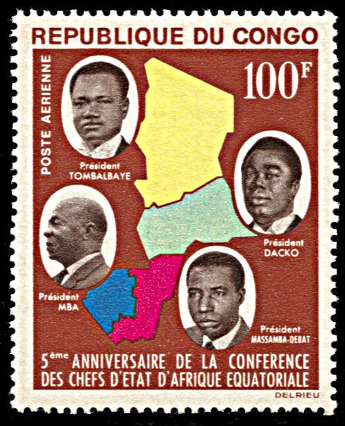 Congo C18, MNH, 5th Anniversary of Equatorial Africa Heads of States Conference