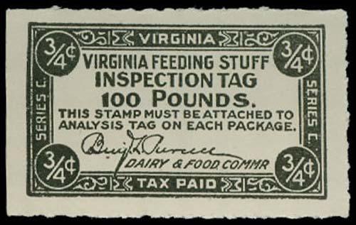U.S. VIRGINIA ST. REVS FE19  Mint (ID # 29827)
