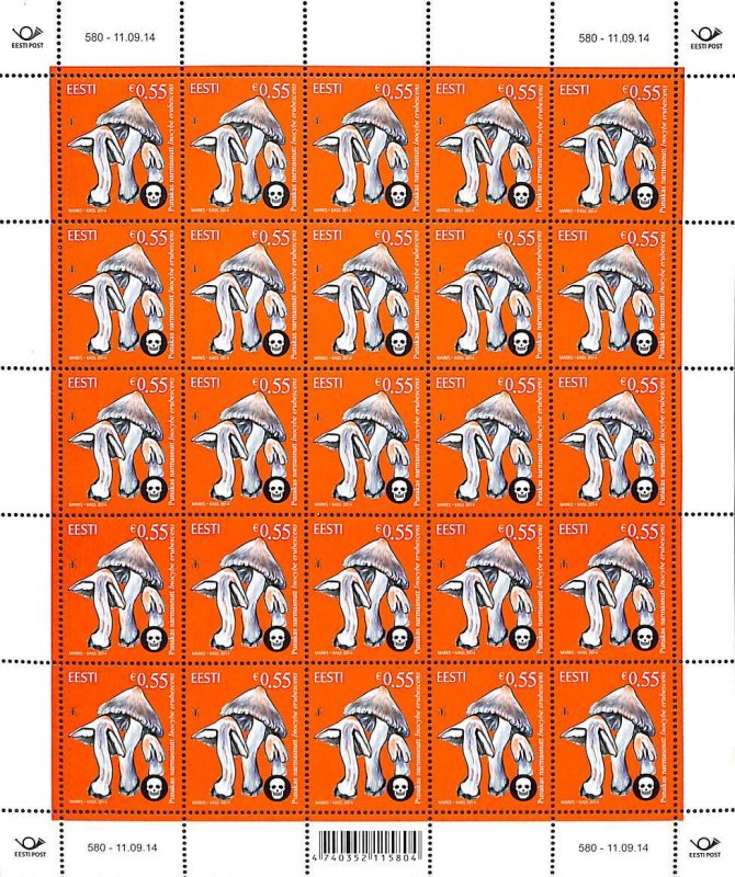 Estonia 2014, Mushrooms m/s, MNH