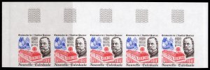 New Caledonia 1988 Sc#601 Louis Pasteur Institute-Medicine Strip of 5 IMPERF.MNH