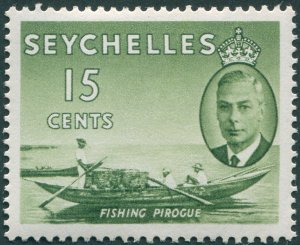 Seychelles 1952 15c deep yellow-green SG161 unused