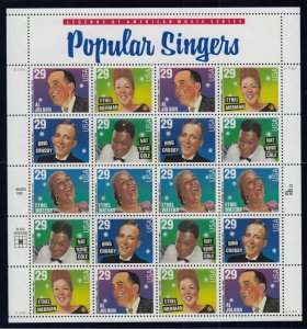 1994 Popular Singers Sc 2849-53 2953a MNH 29c full mint sheet of 20