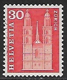 Switzerland  # 387 - Grossmünster, Zurich - used....{KBrC}