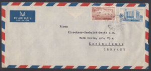 Syria 1951 Commercial Airmail Cover Damascus To Germany