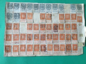 Belgium pre cancel stamps on 2 old album part pages Ref A8440