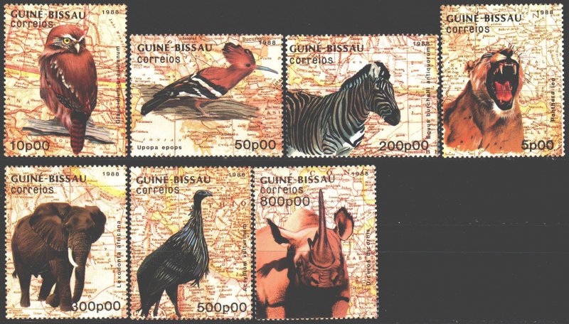 Guinea-Bissau. 1988. 982-88. Birds fauna. MNH.