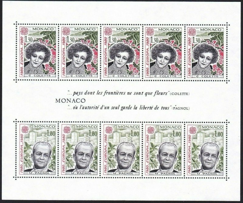 Sc# 1228 ss - Monaco - 1980 - Europa Pagnoi & Colette - MNH - superfleas - cv$15