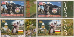 SOUTH OSSETIA - 2012 - Europa - Imperf 2x2v Set -Mint Never Hinged-Private Issue