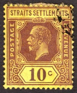 1926, Straits Settlements 10c, Used, Sc 191