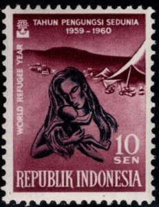 Indonesia Scott 488 mint hinged World Refugee stamp 1960