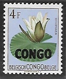 Congo Democratic Republic # 333 - Nymphea, Overprint - MNH.....{KlBl24}