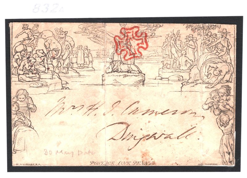 GB 1840 MULREADY *MAY DATE* Envelope Edinburgh MX Cover WAFER SEAL c£1,200- 832a 