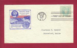 1937 5c Virginia Dare #796, FDC, Ioor