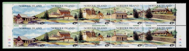 Norfolk Island 533 Booklet Plate 1A MNH Tourism, Architecture