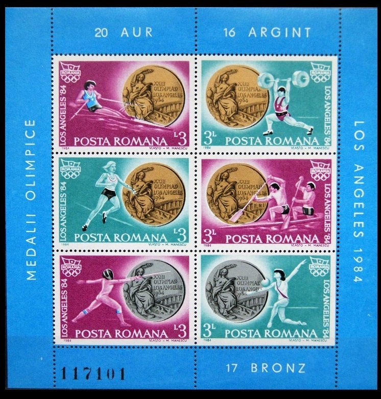 1984 Romania 4083-4088/B209 1984 Olympic Games in Los Angeles 7,50 €