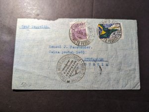 1934 Brazil Airmail LZ127 Graf Zeppelin Cover Rio De Janeiro to Stockholm Sweden