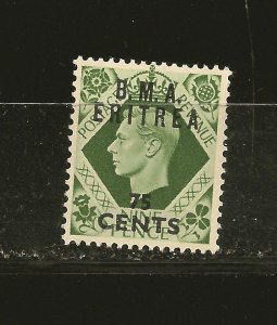 Eritrea SC#8 B.M.A. Eritrea 75 Cents Overprint MNH