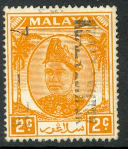 MALAYA SELANGOR 1949 2c Sultan Hisam-ud Din Alam Shah Issue Scott No. 81 VFU