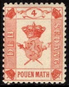 1888 Kingdom of Sedang Cinderella 4  (Pouen) Math Royal Coat of Arms MNH