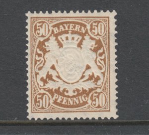 Bavaria Sc 69 MNH. 1888 50pf deep brown Coat of Arms, F-VF